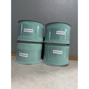 Lot 4 -Ribbon It Wired Edge Ribbon 2.5" Wide x 30 Feet  turquoise, Velvet